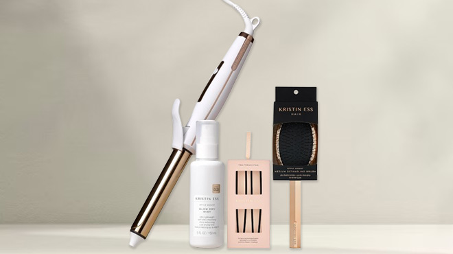 Kristin Ess Hair 1 Inch Titanium Curling Iron Set