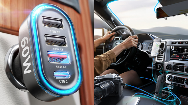 LISEN Car USB Charger Multi Port LISEN Car USB Charger Multi Port