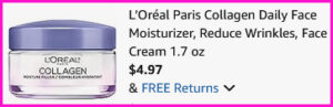 LOreal Paris Collagen Face Cream Checkout Screen