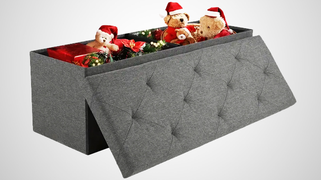 Large 43 inch Folding Storage Ottoman Bench