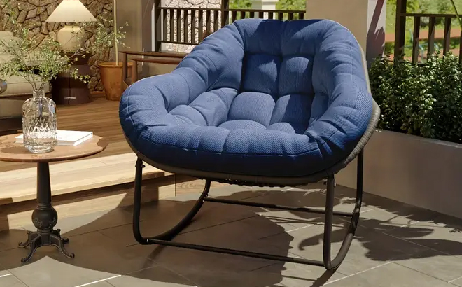 Large Outdoor Rocking Chair in Blue