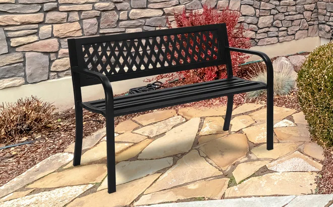 Lark Manor Shunk Stainless Steel Outdoor Bench