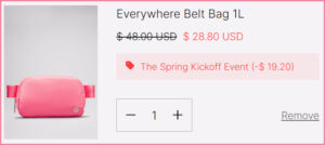 Lululemon Belt Bag at Checkout