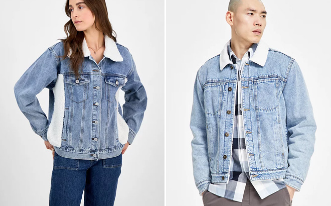 Madden Girl Juniors Faux Sherpa Boyfriend Denim Jacket Madden Girl Juniors Faux Sherpa Boyfriend Denim Jacket