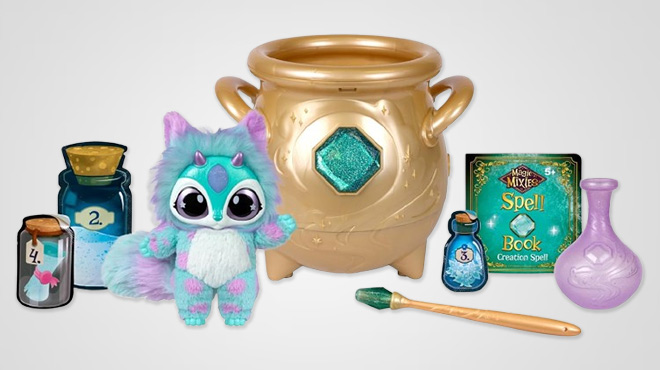 Magic Mixie Misting Gold Cauldron with Plush Toy