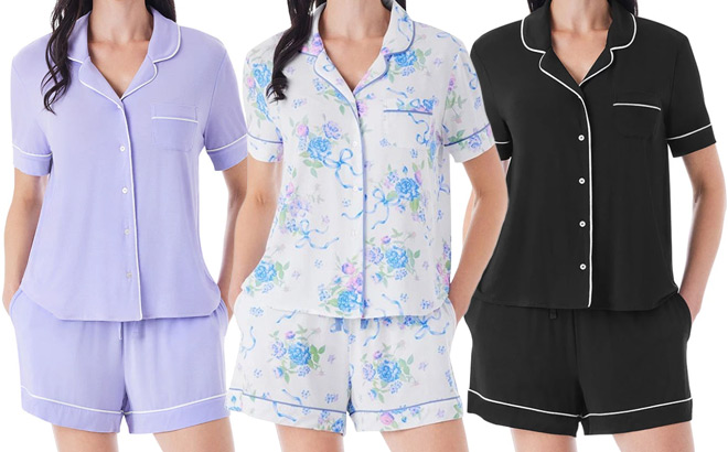 Members Mark 2pc Notch Collar Pajama Sets