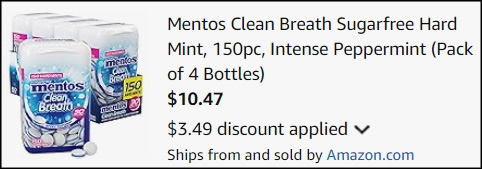 Mentos 150 Count Mints Checkout