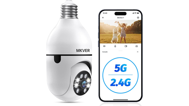 Mkver Light Bulb Security Camera