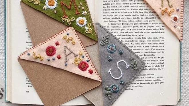 Monteerllu Embroidered Corner Bookmark Monteerllu Embroidered Corner Bookmark