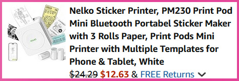 Nelko Sticker Printer Cart Screen