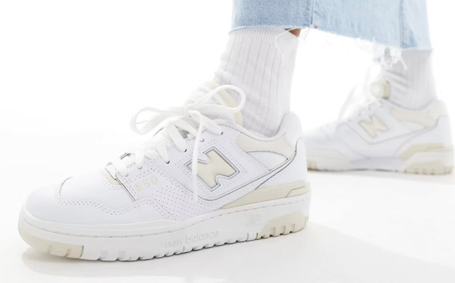 New Balance 550 Womens White Beige Shoes New Balance 550 Womens White Beige Shoes