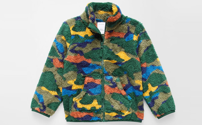 Okie Dokie Toddler Fleece Midweight Camo Sherpa Jacket