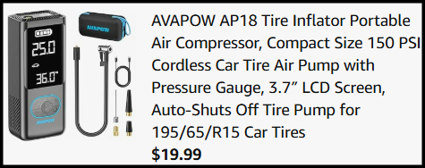 Portable Tire Inflator Checkout 1