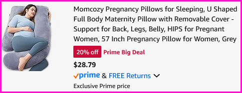 Pregnancy Pillow Checkout Screen