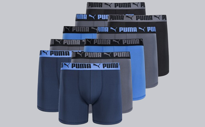 Puma Mens 10 Pack Performance Boxer Briefs