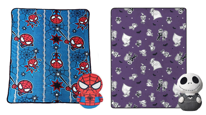 Spiderman and Nightmare Before Christmas Throw and Hugger