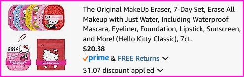 The Original Makeup Eraser Hello Kitty Set Checkout Screen