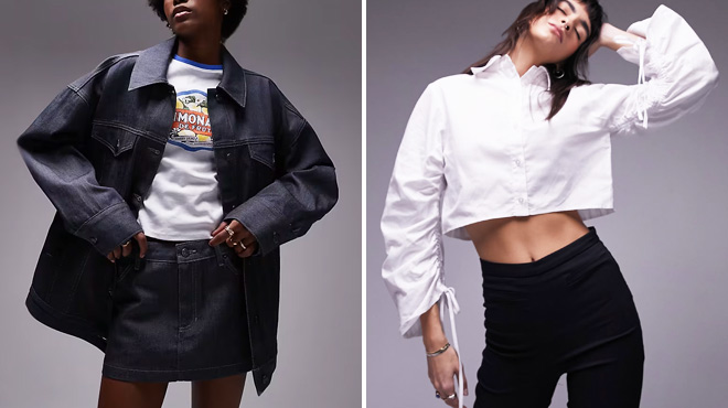 Topshop Denim Longline Balloon Jacket Topshop Denim Longline Balloon Jacket