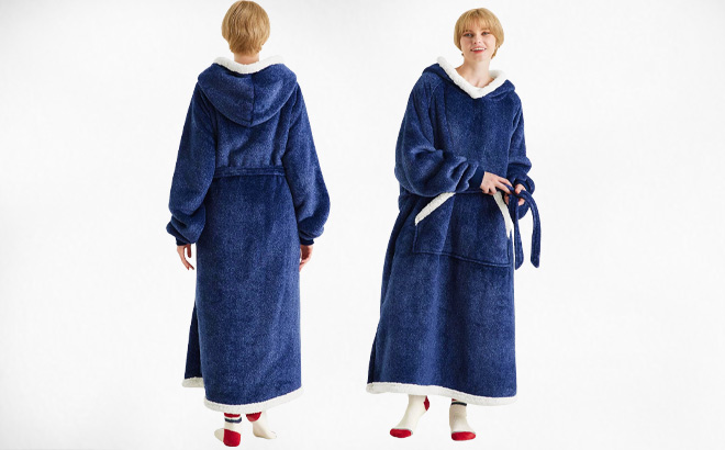 Wearable Blanket Hoodie in Ocean Blue