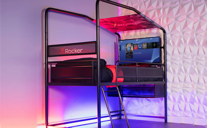 X Rocker Contra Mid Sleeper Gaming Bed with TV Mount