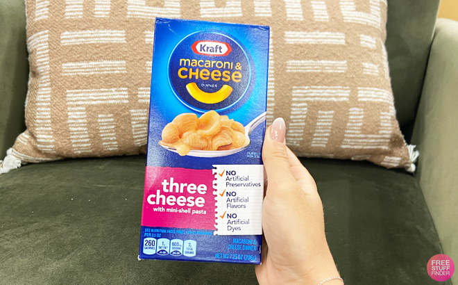 a Person Holding Kraft Three Cheese Mac Cheese Box a Person Holding Kraft Three Cheese Mac Cheese Box