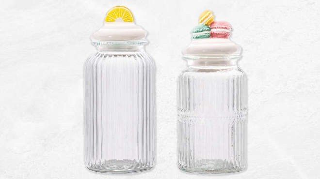 10 Strawberry Street 2-Piece Lemon & Macaron Knob Canisters