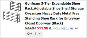 3 Tier Expandable Shoe Rack at Checkout 3 Tier Expandable Shoe Rack at Checkout