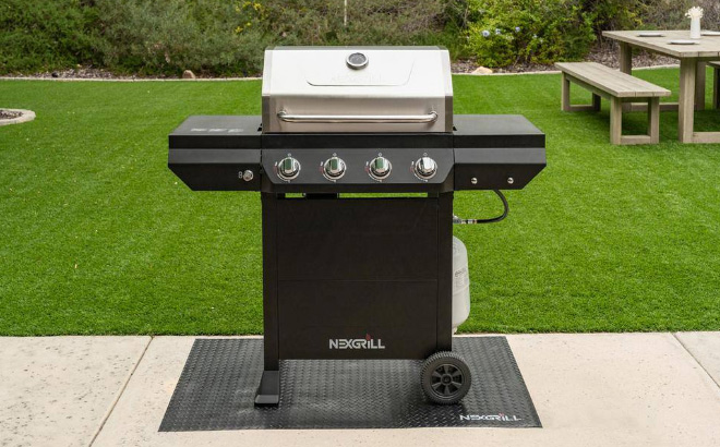 4 Burner Propane Gas Grill in Black with Stainless Steel Main Lid 1