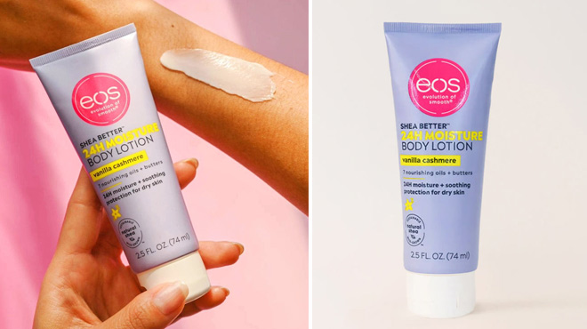 A Person Usinga Eos Mini Body Lotion A Person Usinga Eos Mini Body Lotion