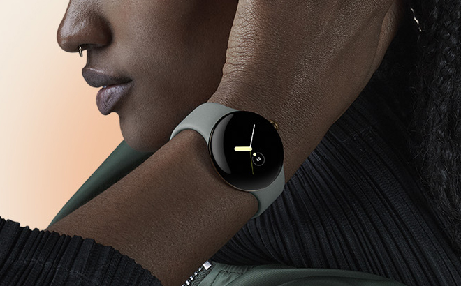 A Woman Wearing Google Pixel Watch