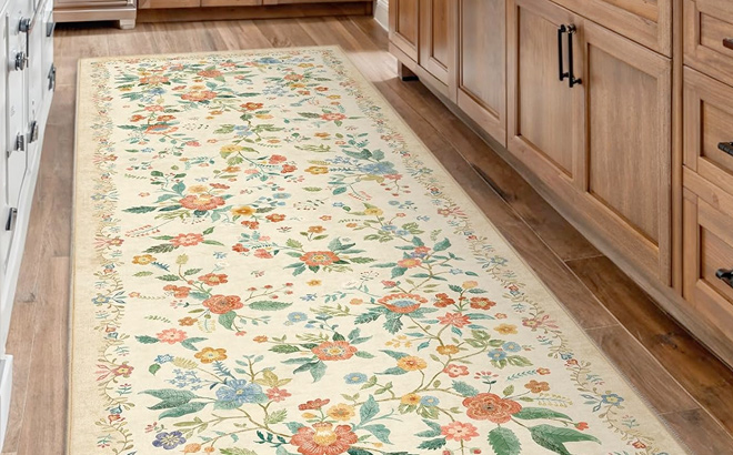 Amada 2x6 Washable Runner Rug Non Slip Low Profile Kitchen Area Rug with Durable Edge Binding
