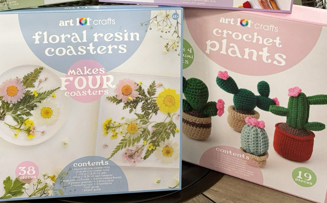 Art 101 Crafts Floral Resin Coasters and Crochet Plants Kit Art 101 Crafts Floral Resin Coasters and Crochet Plants Kit