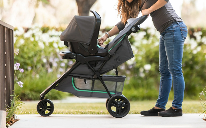 Baby Trend EZ Ride Travel System Stroller in Cozy Mint Baby Trend EZ Ride Travel System Stroller in Cozy Mint