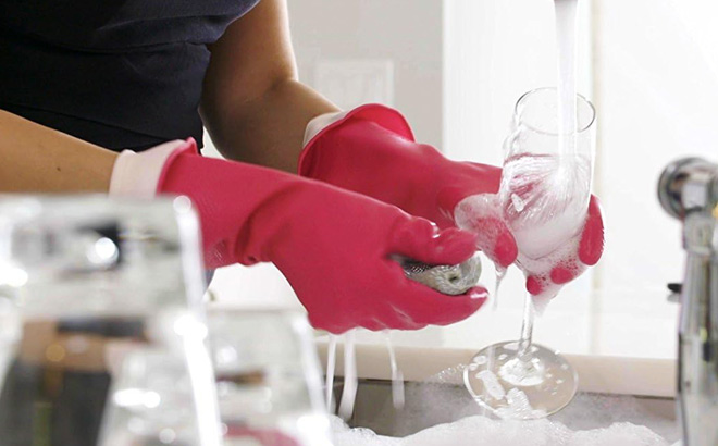 Casabella Reusable Household Cleaning Gloves Casabella Reusable Household Cleaning Gloves