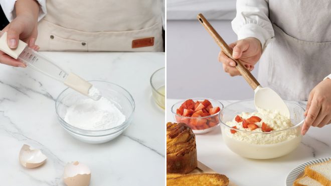 Cook With Color 2 in 1 Measuring Spoon and Silicone Spoonula