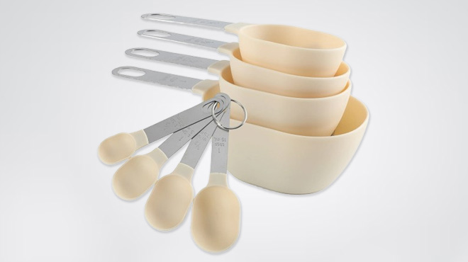 Cook With Color 8 Piece Measuring Cup and Spoon Set