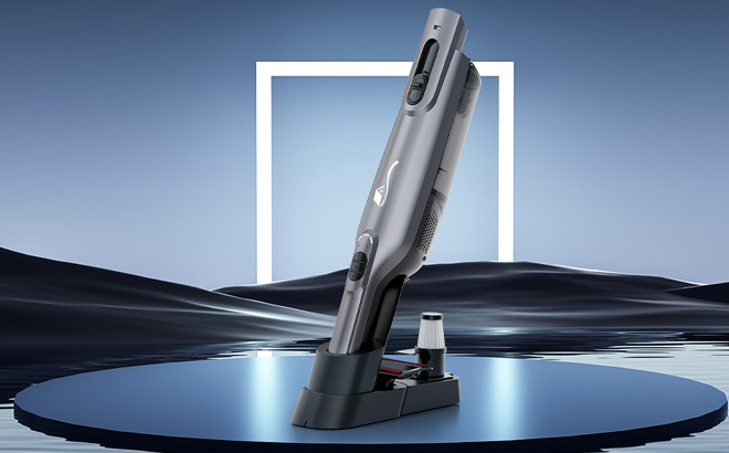 Cordless Handheld Vacuum on the Blue Table