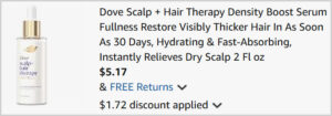 Dove Scalp Serum at Checkout Dove Scalp Serum at Checkout