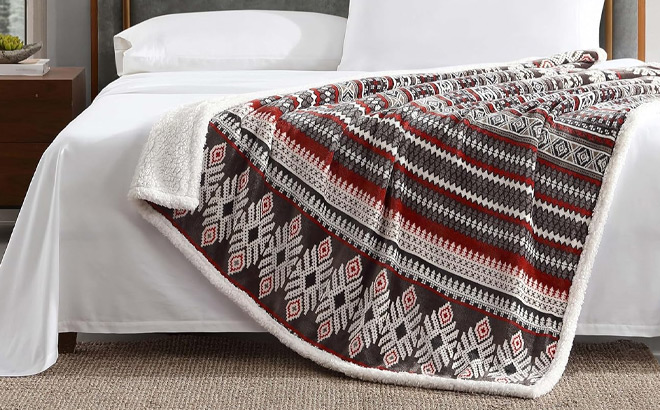 Eddie Bauer Reversible Sherpa Throw Blanket