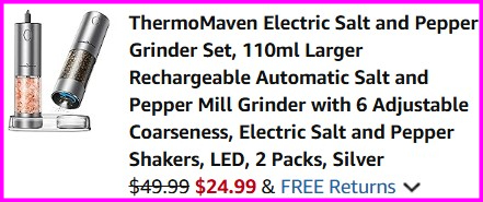 Electric Grinder Set Checkout