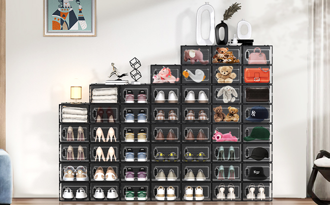 Fkprorjv 12 pk Large Shoe Storage Boxes