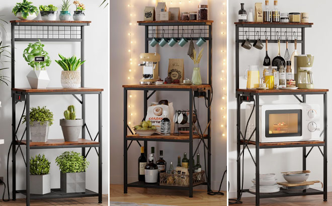 Furologee Kitchen Bakers Rack with Power Outlet Furologee Kitchen Bakers Rack with Power Outlet