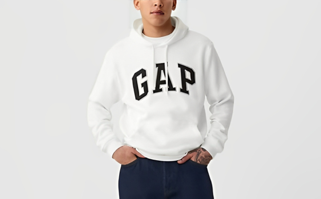 GAP Mens VintageSoft Arch Logo Hoodie