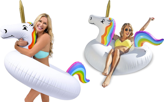 GoFloats Unicorn Pool Float Party Tube Inflatable GoFloats Unicorn Pool Float Party Tube Inflatable