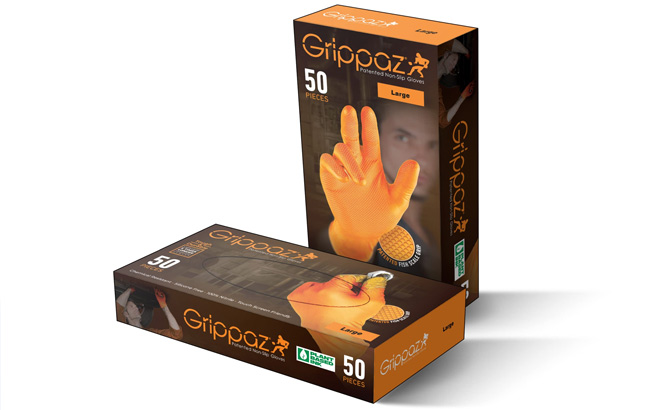 Grippaz Thick Orange Superior Strength Nitrile Disposable Gloves
