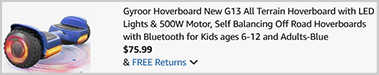 Gyroor Hoverboard with LED Lights Screenshot Gyroor Hoverboard with LED Lights Screenshot
