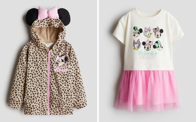 HM Disney Printed Hooded Jacket and Tulle Dress