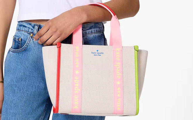 Kate Spade Outlet Kip Canvas Small Tote in Multi Color