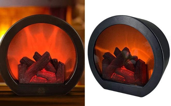 LED Tabletop Fireplace Lamp