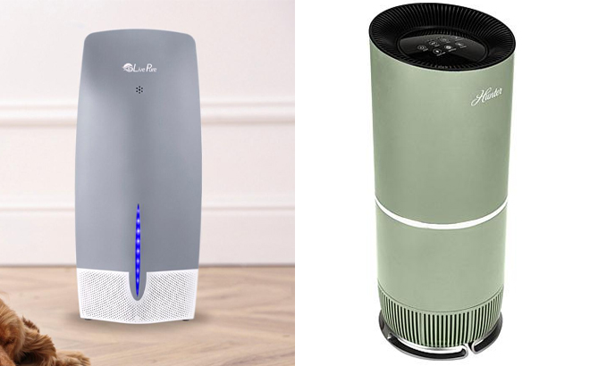 LivePure True HEPA Air Purifier and Hunter HP670 Large Tower True HEPA Air Purifier